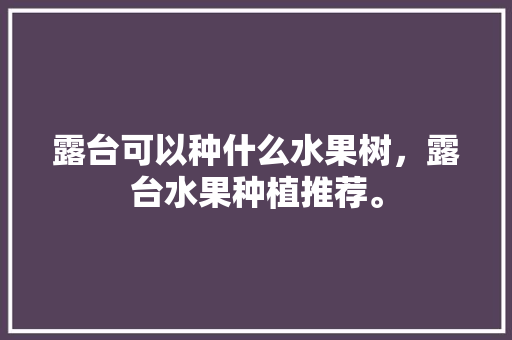 露台可以种什么水果树，露台水果种植推荐。