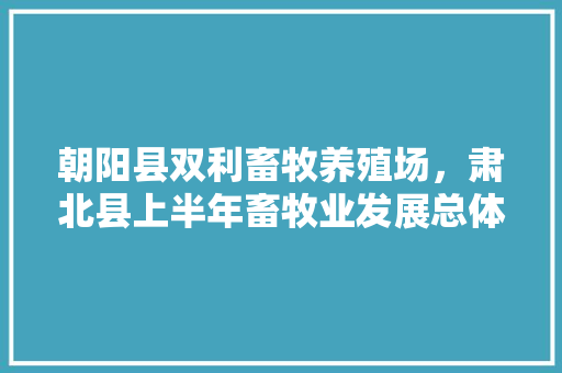 朝阳县双利畜牧养殖场，肃北县上半年畜牧业发展总体平稳。 朝阳县双利畜牧养殖场，肃北县上半年畜牧业发展总体平稳。 畜牧养殖