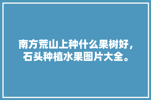 南方荒山上种什么果树好，石头种植水果图片大全。 畜牧养殖