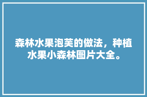 森林水果泡芙的做法，种植水果小森林图片大全。