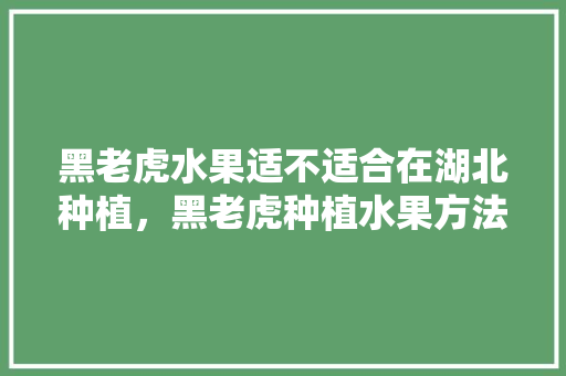 黑老虎水果适不适合在湖北种植，黑老虎种植水果方法。