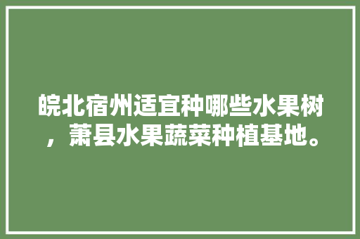 皖北宿州适宜种哪些水果树，萧县水果蔬菜种植基地。 蔬菜种植