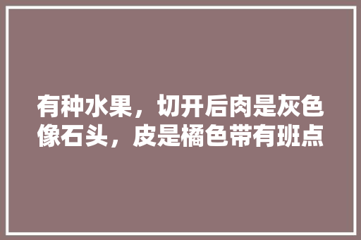 有种水果，切开后肉是灰色像石头，皮是橘色带有班点，是什么水果，石头上种植物。