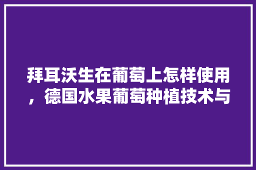 拜耳沃生在葡萄上怎样使用，德国水果葡萄种植技术与管理。