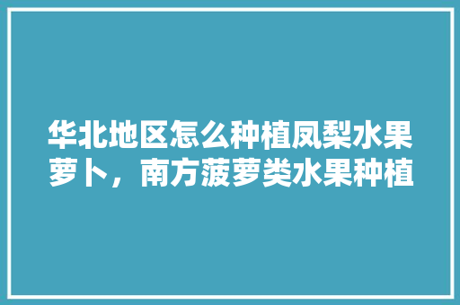 华北地区怎么种植凤梨水果萝卜，南方菠萝类水果种植时间。