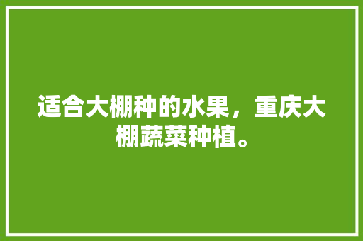 适合大棚种的水果，重庆大棚蔬菜种植。