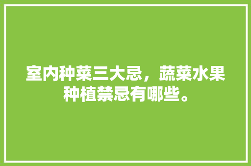 室内种菜三大忌，蔬菜水果种植禁忌有哪些。 室内种菜三大忌，蔬菜水果种植禁忌有哪些。 蔬菜种植