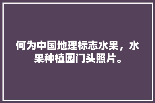 何为中国地理标志水果，水果种植园门头照片。