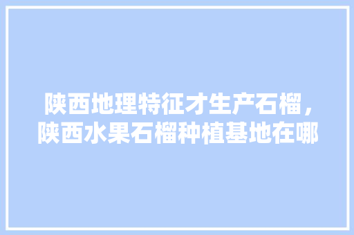 陕西地理特征才生产石榴，陕西水果石榴种植基地在哪里。