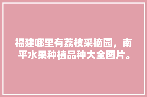 福建哪里有荔枝采摘园，南平水果种植品种大全图片。 福建哪里有荔枝采摘园，南平水果种植品种大全图片。 畜牧养殖