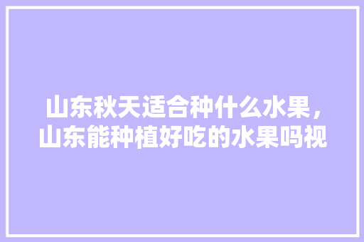 山东秋天适合种什么水果，山东能种植好吃的水果吗视频。