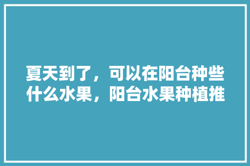 夏天到了，可以在阳台种些什么水果，阳台水果种植推荐苗木。