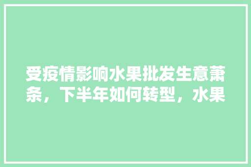 受疫情影响水果批发生意萧条，下半年如何转型，水果种植如何转型发展。