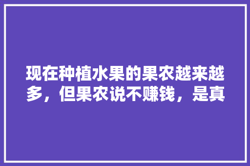 现在种植水果的果农越来越多，但果农说不赚钱，是真的吗，种植变态水果图片真实大全。 水果种植