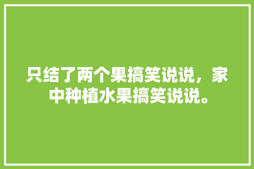 只结了两个果搞笑说说，家中种植水果搞笑说说。 水果种植