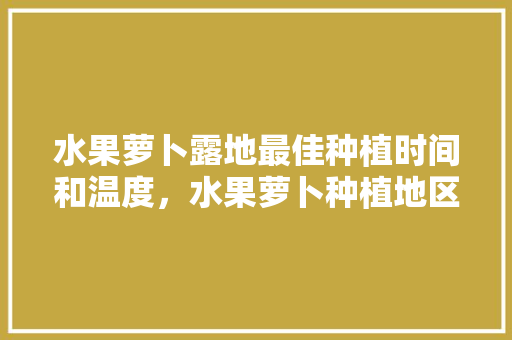 水果萝卜露地最佳种植时间和温度，水果萝卜种植地区。 水果种植