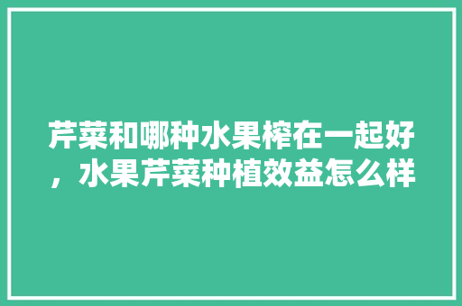 芹菜和哪种水果榨在一起好，水果芹菜种植效益怎么样。 蔬菜种植