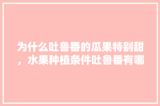 为什么吐鲁番的瓜果特别甜，水果种植条件吐鲁番有哪些。 家禽养殖