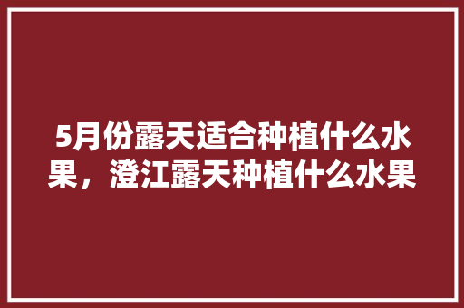 5月份露天适合种植什么水果，澄江露天种植什么水果最好。 家禽养殖