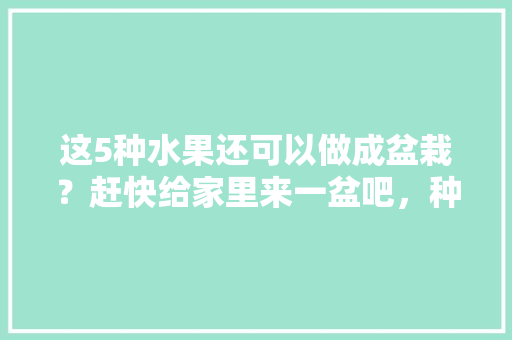 这5种水果还可以做成盆栽？赶快给家里来一盆吧，种植水果盆家用图片大全。 家禽养殖