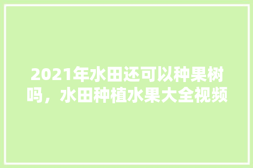 2021年水田还可以种果树吗，水田种植水果大全视频播放。 土壤施肥