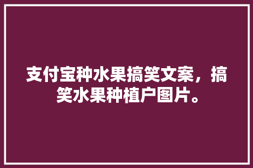 支付宝种水果搞笑文案，搞笑水果种植户图片。