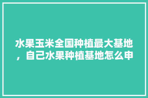 水果玉米全国种植最大基地，自己水果种植基地怎么申请。