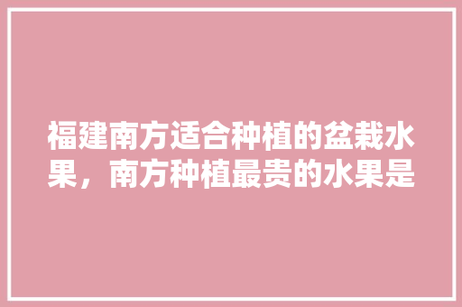 福建南方适合种植的盆栽水果，南方种植最贵的水果是什么。