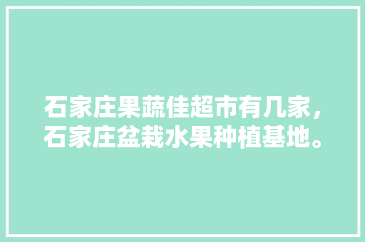 石家庄果蔬佳超市有几家，石家庄盆栽水果种植基地。