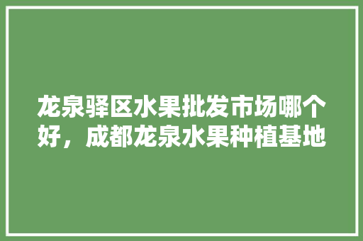 龙泉驿区水果批发市场哪个好，成都龙泉水果种植基地。