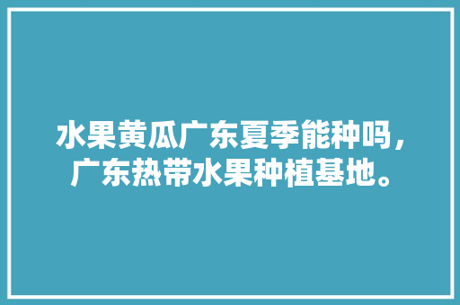 水果黄瓜广东夏季能种吗，广东热带水果种植基地。 水果种植