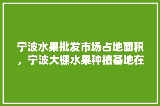 宁波水果批发市场占地面积，宁波大棚水果种植基地在哪里。 蔬菜种植