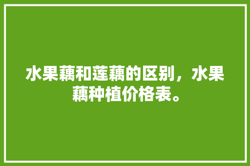 水果藕和莲藕的区别，水果藕种植价格表。 水果藕和莲藕的区别，水果藕种植价格表。 家禽养殖