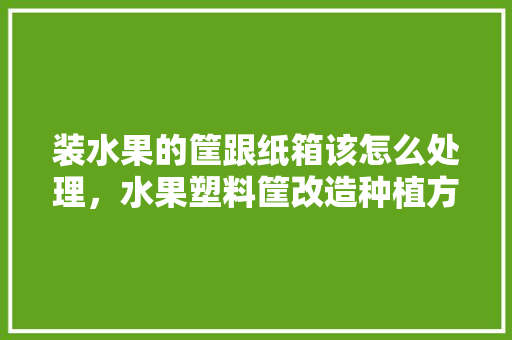 装水果的筐跟纸箱该怎么处理，水果塑料筐改造种植方法。 水果种植