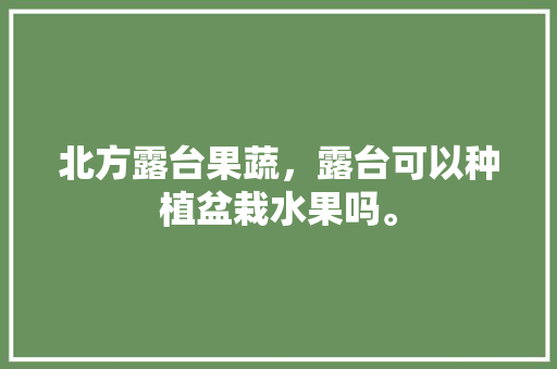 北方露台果蔬，露台可以种植盆栽水果吗。 土壤施肥