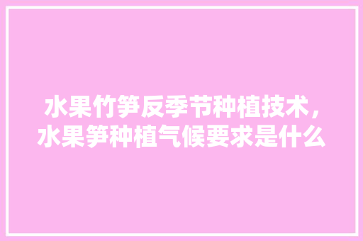 水果竹笋反季节种植技术，水果笋种植气候要求是什么。 土壤施肥