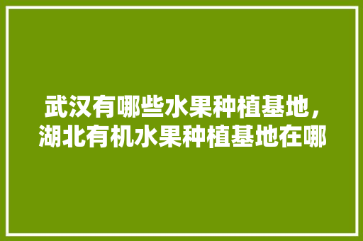 武汉有哪些水果种植基地，湖北有机水果种植基地在哪里。 蔬菜种植