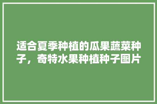 适合夏季种植的瓜果蔬菜种子，奇特水果种植种子图片。 家禽养殖