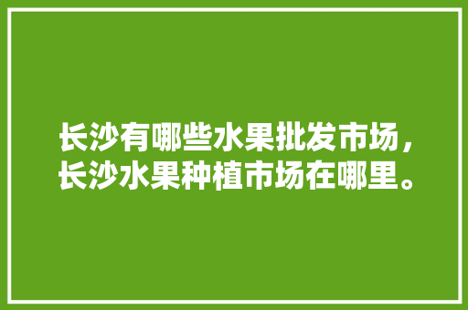 长沙有哪些水果批发市场，长沙水果种植市场在哪里。 蔬菜种植