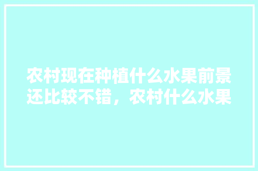 农村现在种植什么水果前景还比较不错，农村什么水果好种植呢。 水果种植