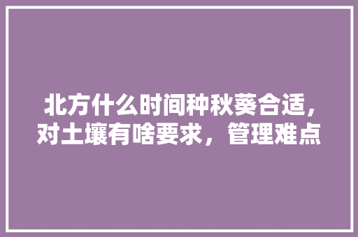 北方什么时间种秋葵合适，对土壤有啥要求，管理难点有哪些，北方水果秋葵种植时间。 家禽养殖