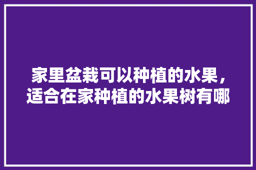 家里盆栽可以种植的水果，适合在家种植的水果树有哪些。 水果种植