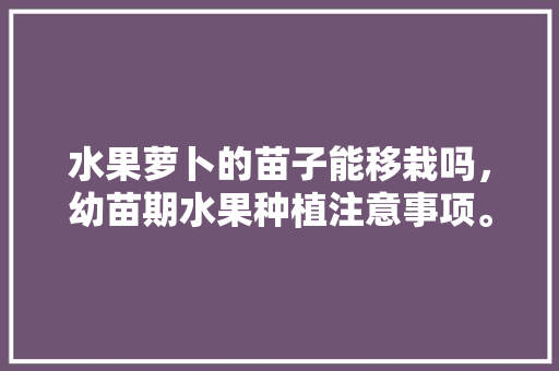 水果萝卜的苗子能移栽吗，幼苗期水果种植注意事项。 水果种植