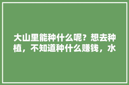 大山里能种什么呢？想去种植，不知道种什么赚钱，水果种植前景视频讲解。 大山里能种什么呢？想去种植，不知道种什么赚钱，水果种植前景视频讲解。 畜牧养殖