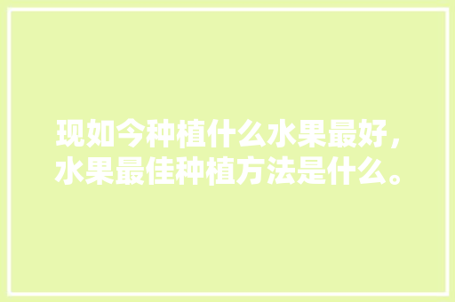 现如今种植什么水果最好，水果最佳种植方法是什么。 水果种植