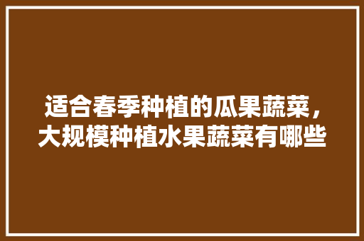 适合春季种植的瓜果蔬菜，大规模种植水果蔬菜有哪些。 土壤施肥