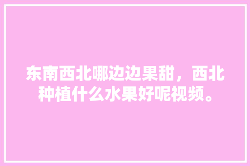 东南西北哪边边果甜，西北种植什么水果好呢视频。 土壤施肥