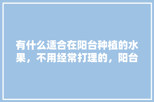 有什么适合在阳台种植的水果，不用经常打理的，阳台种植水果盆栽好吗。 蔬菜种植