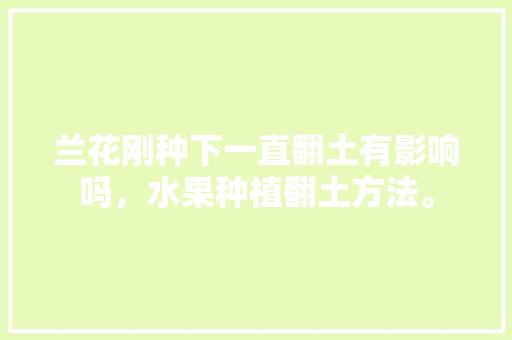 兰花刚种下一直翻土有影响吗，水果种植翻土方法。 兰花刚种下一直翻土有影响吗，水果种植翻土方法。 蔬菜种植