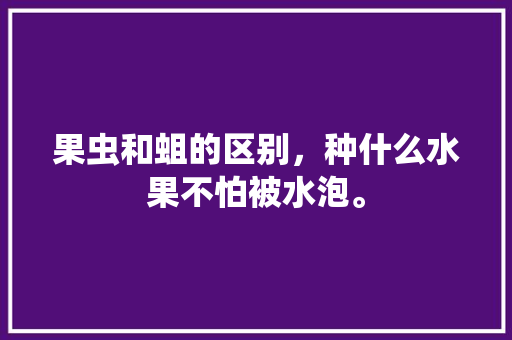 果虫和蛆的区别，种什么水果不怕被水泡。 果虫和蛆的区别，种什么水果不怕被水泡。 蔬菜种植